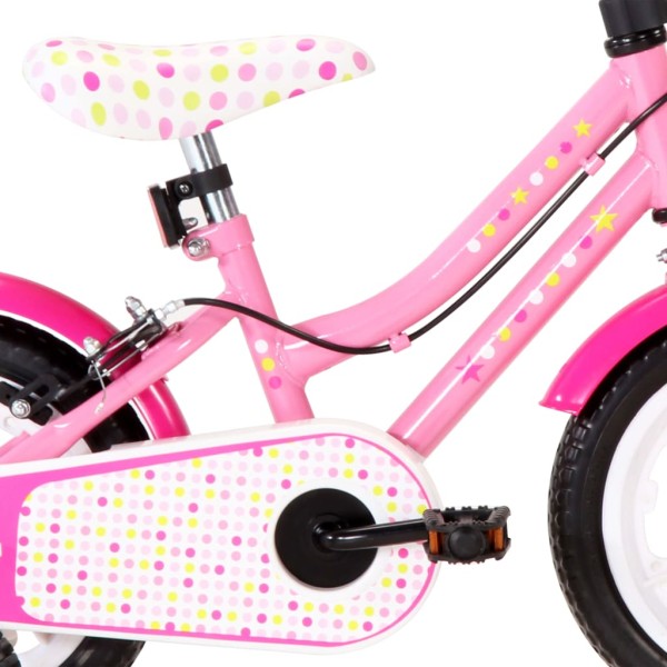 Bicicleta para niños 12 pulgadas blanco y rosa