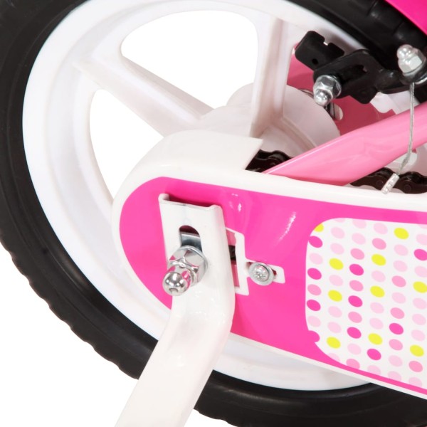 Bicicleta para niños 12 pulgadas blanco y rosa