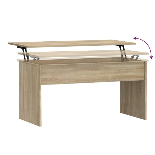 Mesa de centro madera contrachapada roble 102x50,5x52,5 cm