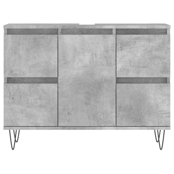 Mueble de baño madera de ingeniería gris hormigón 80x33x60 cm