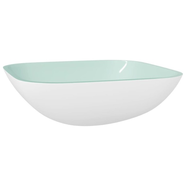 Lavabo de vidrio blanco 42x42x14 cm