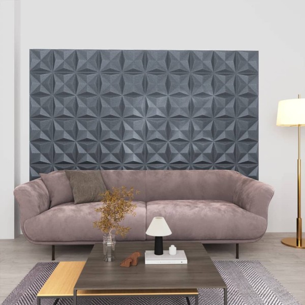 Paneles de pared 3D 24 unidades 50x50 cm gris origami 6 m²