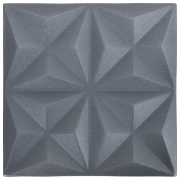 Paneles de pared 3D 24 unidades 50x50 cm gris origami 6 m²