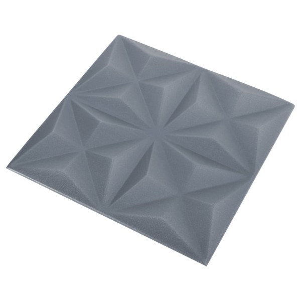 Paneles de pared 3D 24 unidades 50x50 cm gris origami 6 m²