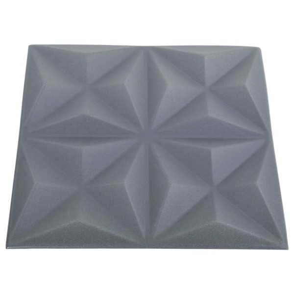 Paneles de pared 3D 24 unidades 50x50 cm gris origami 6 m²