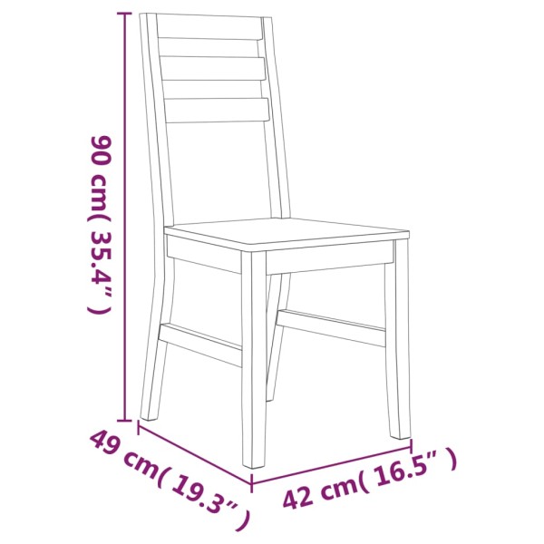 Sillas de comedor 4 unidades madera maciza de acacia