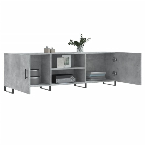 Mueble de TV madera de ingeniería gris hormigón 150x30x50 cm