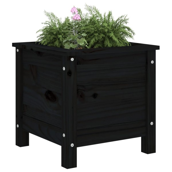 Jardinera madera maciza de pino negro 40x40x39 cm