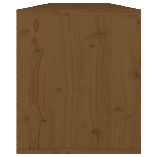 Armario de pared 2 uds madera de pino marrón miel 60x30x35 cm