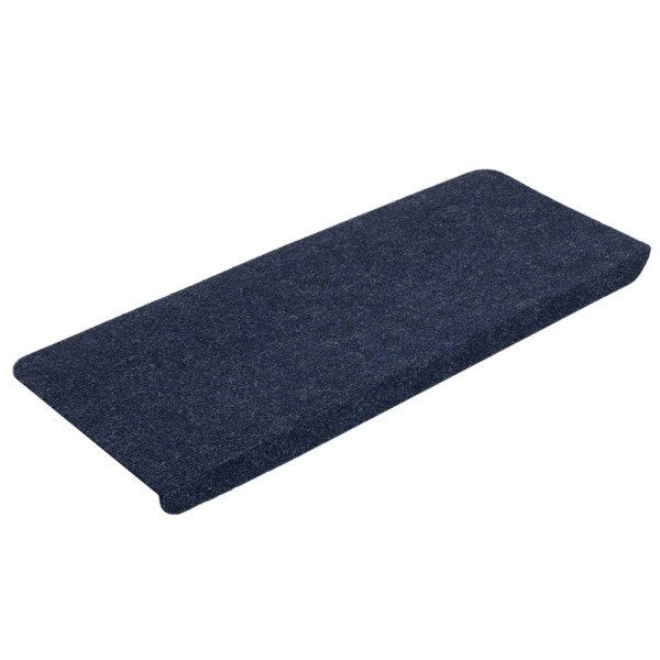 Alfombrilla autoadhesiva de escalera 15 uds azul 65x24,5x3,5 cm