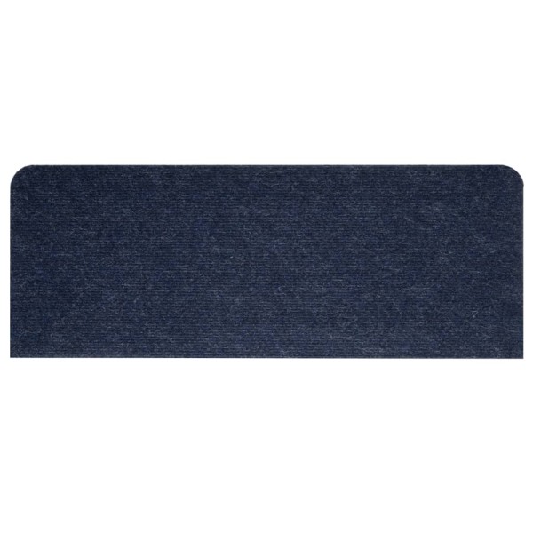 Alfombrilla autoadhesiva de escalera 15 uds azul 65x24,5x3,5 cm