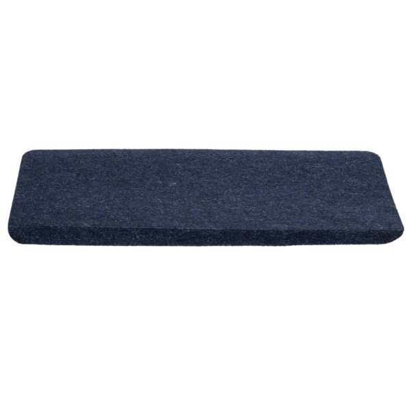 Alfombrilla autoadhesiva de escalera 15 uds azul 65x24,5x3,5 cm