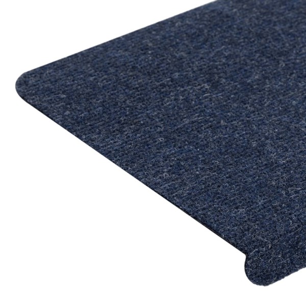 Alfombrilla autoadhesiva de escalera 15 uds azul 65x24,5x3,5 cm