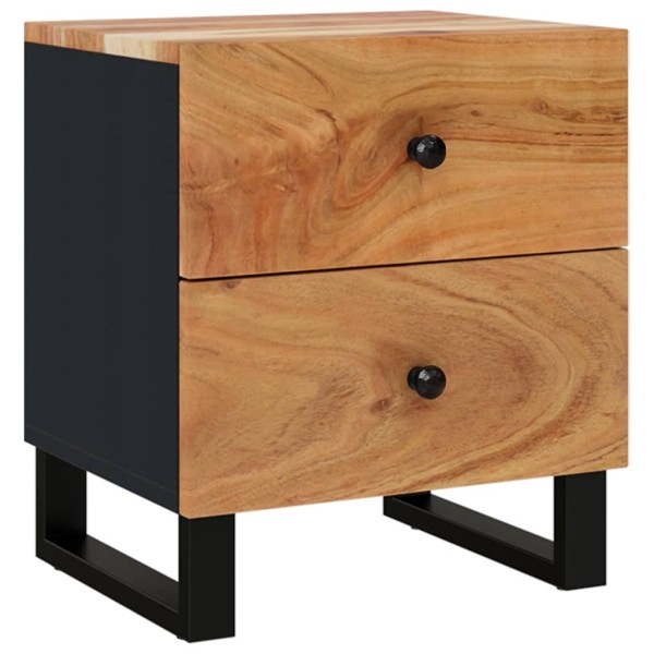 Mesita de noche de madera maciza de acacia 40x33x46 cm