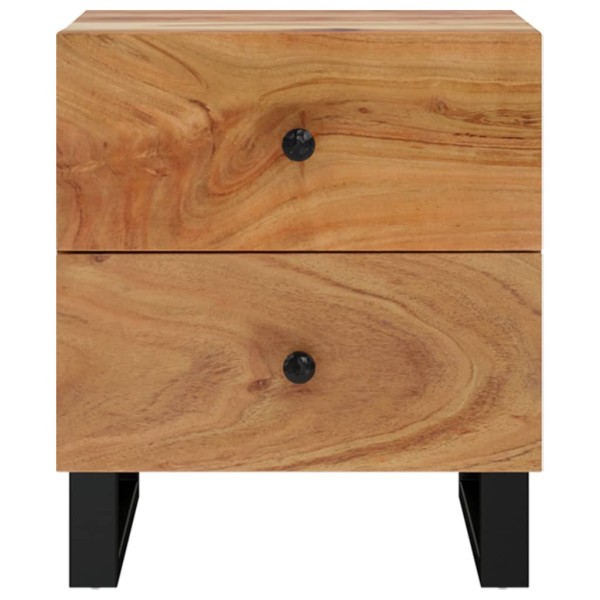 Mesita de noche de madera maciza de acacia 40x33x46 cm