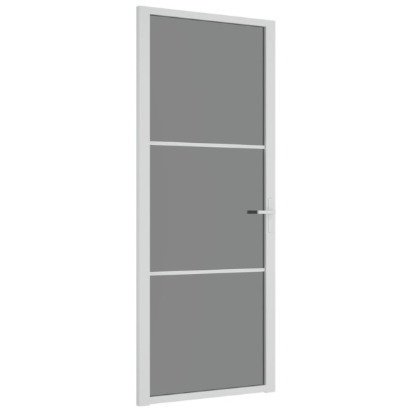 Puerta interior vidrio EGS y aluminio blanco 83x201,5 cm