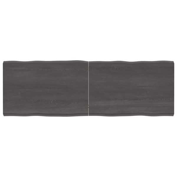 Tablero mesa madera tratada borde vivo marrón 180x60x(2-6) cm