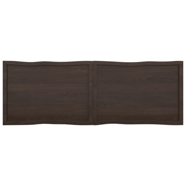 Tablero mesa madera tratada borde vivo marrón 180x60x(2-6) cm