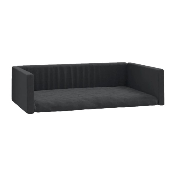 Cama de maletero para perros aspecto de lino negro 70x45 cm