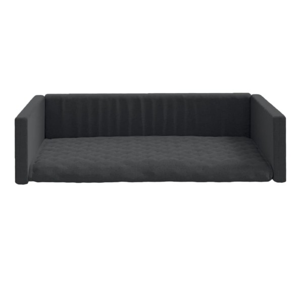 Cama de maletero para perros aspecto de lino negro 70x45 cm