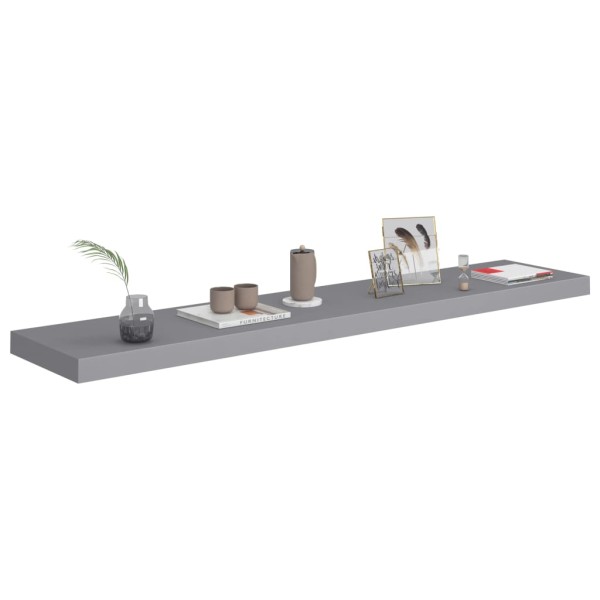 Estante flotante de pared MDF gris 120x23,5x3,8 cm