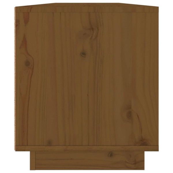 Mueble de TV madera maciza de pino marrón miel 110x34x40 cm