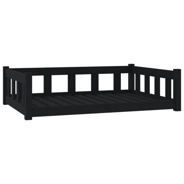 Cama para perros madera maciza de pino negro 105,5x75,5x28 cm