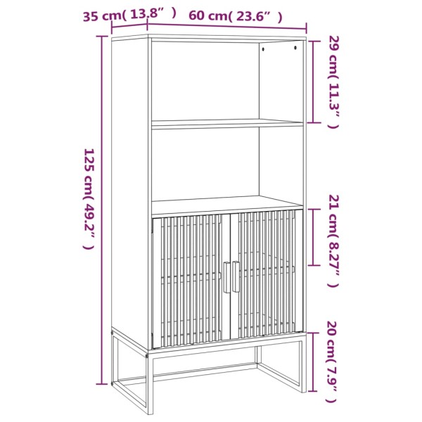 Aparador alto madera contrachapada 60x35x125 cm