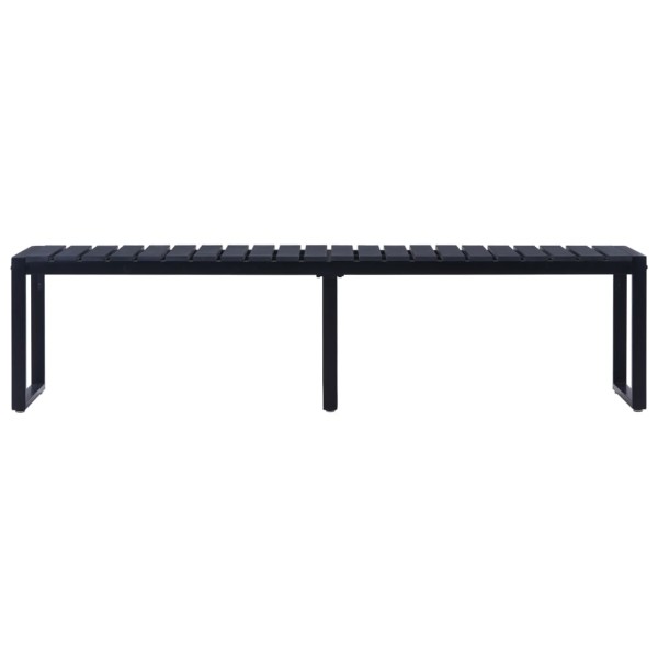 Banco de jardín 180 cm tablero PS negro