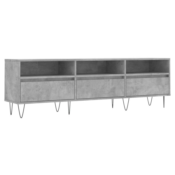 Mueble de TV madera contrachapada gris hormigón 150x30x44,5 cm