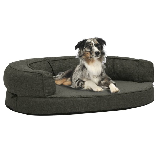 Colchón para cama de perro ergonómico gris oscuro 90x64 cm