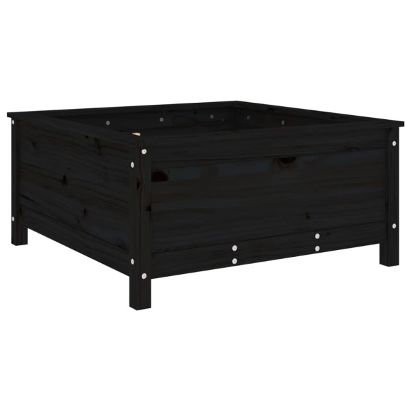 Jardinera madera maciza de pino negro 82,5x82,5x39 cm