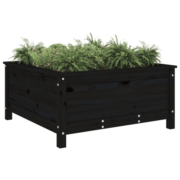 Jardinera madera maciza de pino negro 82,5x82,5x39 cm