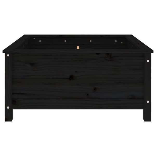 Jardinera madera maciza de pino negro 82,5x82,5x39 cm