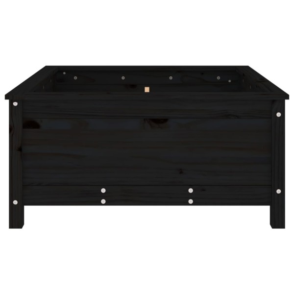 Jardinera madera maciza de pino negro 82,5x82,5x39 cm