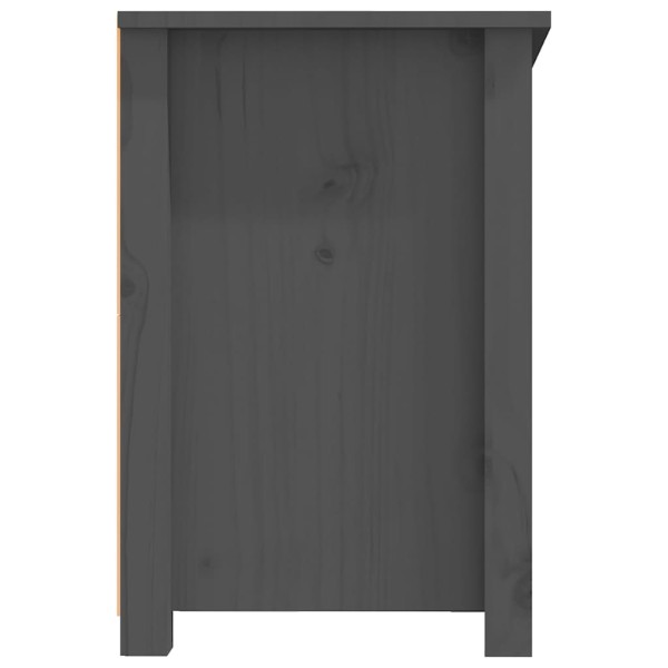 Mueble de TV de madera maciza de pino gris 114x35x52 cm