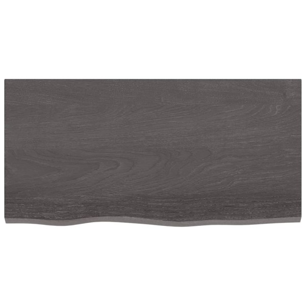 Estante pared madera roble tratada marrón oscuro 80x40x(2-6) cm