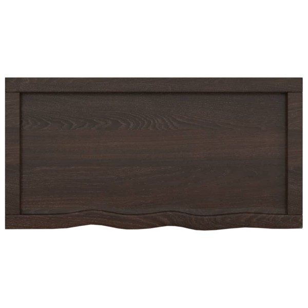 Estante pared madera roble tratada marrón oscuro 80x40x(2-6) cm