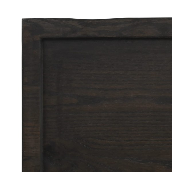 Estante pared madera roble tratada marrón oscuro 80x40x(2-6) cm