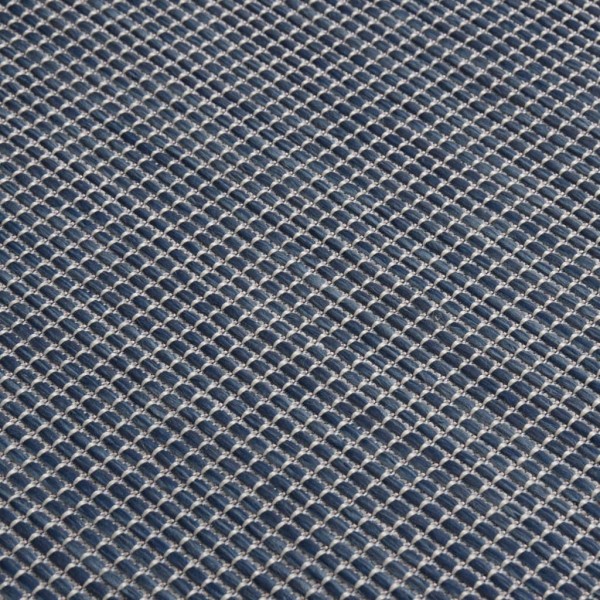 Alfombra de exterior de tejido plano azul 80x150 cm