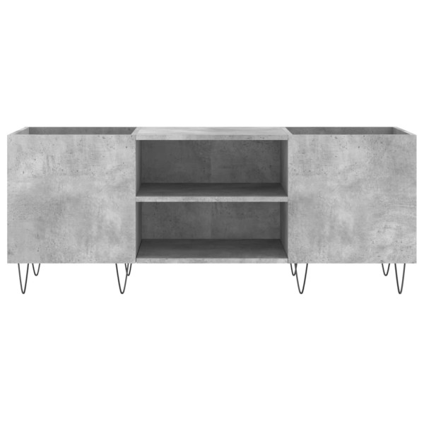 Mueble discos madera contrachapada gris hormigón 121x38x48 cm