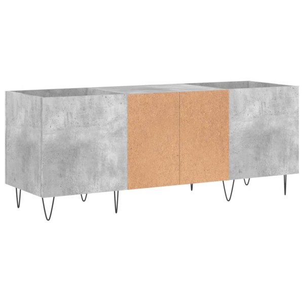 Mueble discos madera contrachapada gris hormigón 121x38x48 cm