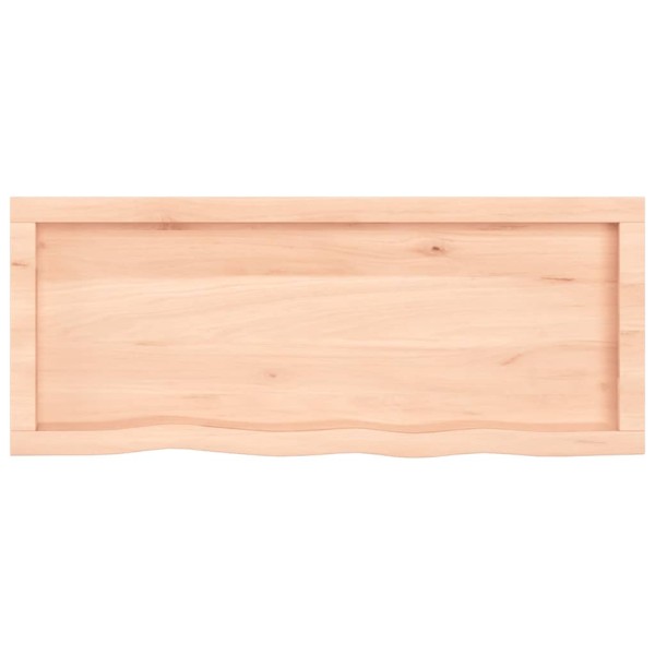 Estante de pared madera maciza roble sin tratar 100x40x(2-6) cm