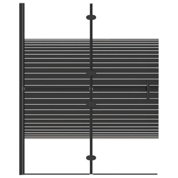 Mampara de ducha plegable ESG negro 100x140 cm