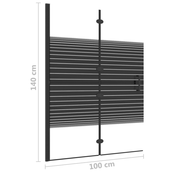 Mampara de ducha plegable ESG negro 100x140 cm