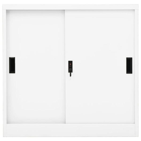 Armario de oficina con puerta corredera acero blanco 90x40x90cm