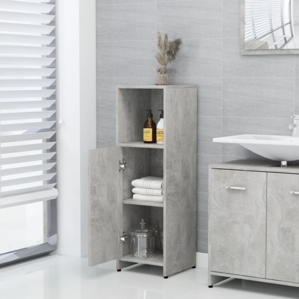 Juego muebles de baño 3 piezas madera ingeniería gris hormigón