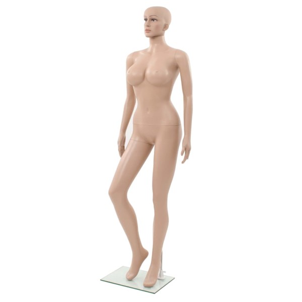 Maniquí femenino con base de vidrio beige 180 cm