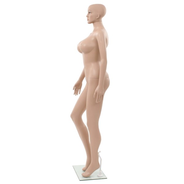 Maniquí femenino con base de vidrio beige 180 cm