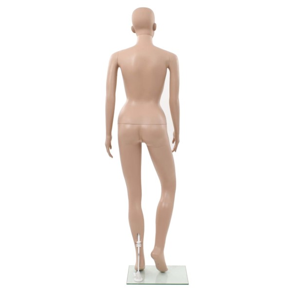 Maniquí femenino con base de vidrio beige 180 cm